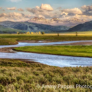 Peaceful Lamar Valley, Yellowstone National Park, Landscape, Mountains, Fine Art Print, Jimmy Pappas Photography