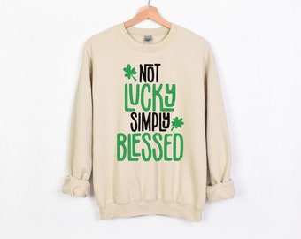 Not Lucky Simply Blessed, St Patricks Day PNG, Shirt Design (Digital Download)