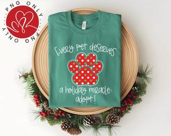 Holiday Pet Adoption Paw Print PNG, Rescue Dog Mom (Digital Download)