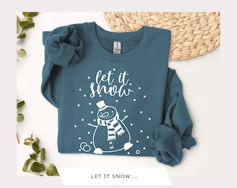 Lass es schneien SVG | Weihnachten Schneemann, Schneeflocke (Digitaler Download)