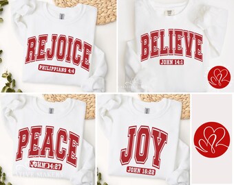 Christian Sport SVG Bundle, Rejoice, Joy, Believe, Peace (Digital Download)