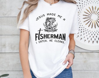 Jesús me hizo pescador SVG / Diseño cristiano de pesca (archivo digital)