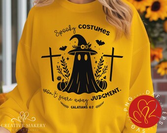 Diseño SVG de fantasmas con disfraces espeluznantes para Halloween (descarga digital).