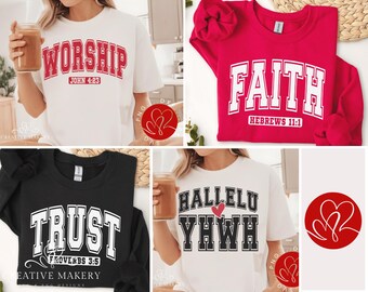 Paquete de archivos SVG de deportes cristianos, diseños de fe, adoración y confianza (descarga digital)