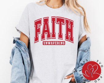 Faith Unwavering Sport SVG, Christian T-shirt Design (Digital Download)