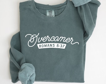 SVG cristiano de vencedor, Romanos 8:37, Escritura sobre la fe (Descarga digital)