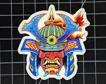 Japanese Oni Sticker |  Trippy Sticker | Water Bottle Sticker | Japan Sticker | Samurai Sticker | Laptop Sticker | Samurai Decal