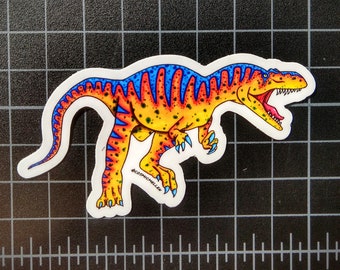 Sticker | Allosaurus Sticker | Psychedelic Sticker | Trippy Sticker | Dinosaur Sticker | Water Bottle Sticker | Laptop Sticker