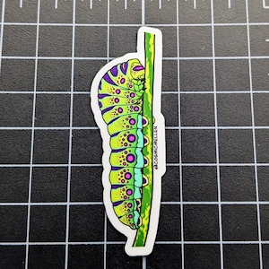 Psychedelic Caterpillar Sticker | Water Bottle Sticker | Flask Sticker | Laptop Sticker | Trippy Bug Sticker | Small Sticker