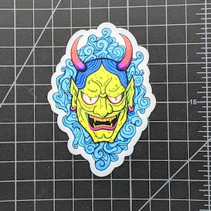 Japanese Oni Sticker | Psychedelic Oni | Trippy Sticker | Psychedelic Sticker | Japanese Demon | Laptop Sticker | Water Bottle Sticker
