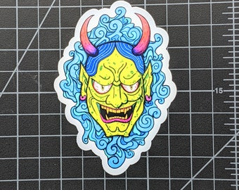 Japanese Oni Sticker | Psychedelic Oni | Trippy Sticker | Psychedelic Sticker | Japanese Demon | Laptop Sticker | Water Bottle Sticker