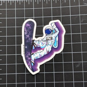 Trippy Sticker | Water Bottle Sticker | Flask Sticker | Laptop Sticker | Spaceman | Holographic Sticker | Cosmonaut | Snowboard Decal