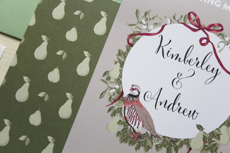 Save The Date with Envelope Christmas Wedding Save The Dates The Love Pear collection Winter Wedding Save The Date