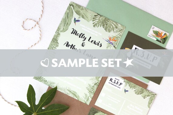 Tropical Wedding Invitation Sample Pack Destination Wedding Etsy