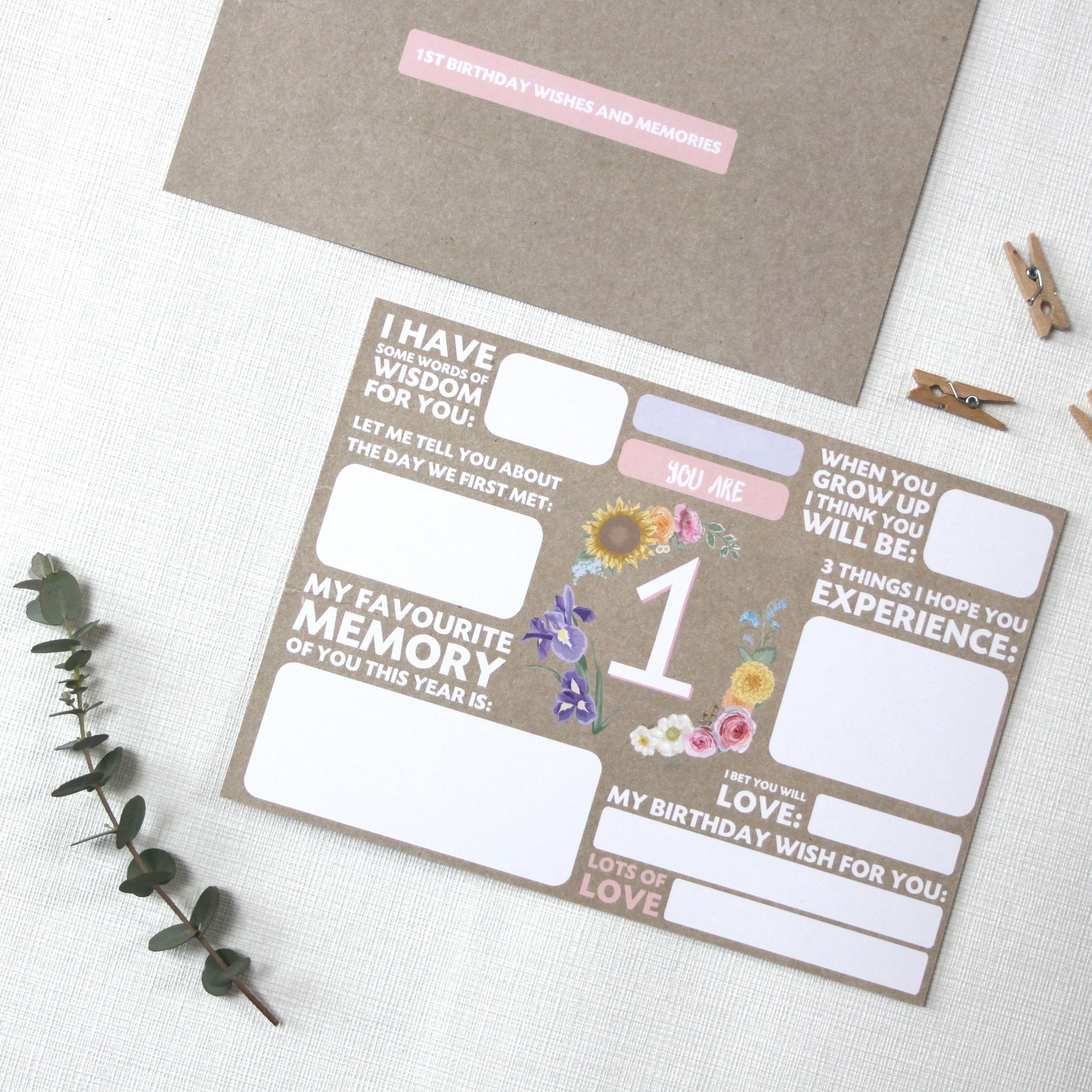 First Birthday Time Capsule Cards Etsy