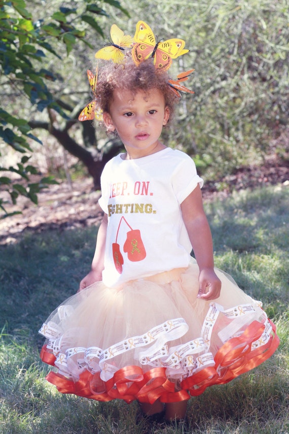Teal and Gold Childhood Cancer Awareness Tutu and Headband set