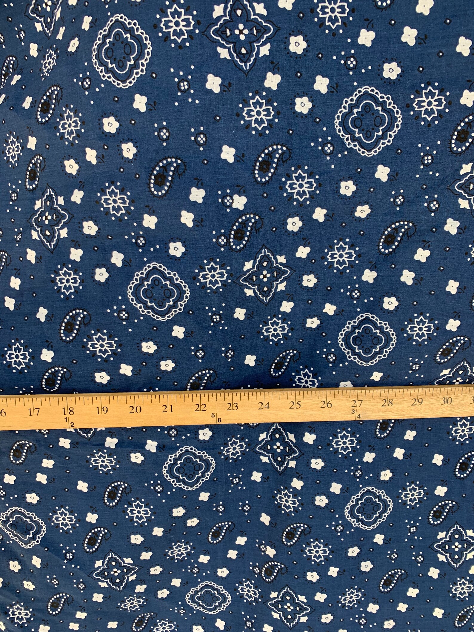 Cotton navy blue bandana print fabric for face masks nice Etsy