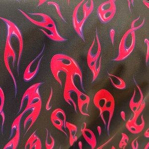 Flame print on 4 way stretch nylon spandex fabric sold by the yard
