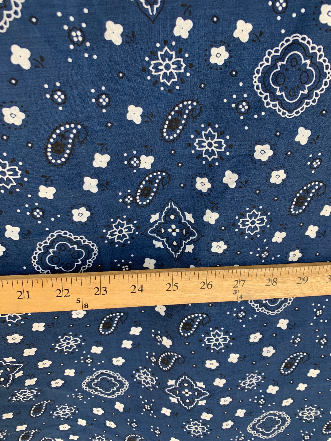 Cotton Navy Blue Bandana Print Fabric for Face Masks Nice Quality Soft