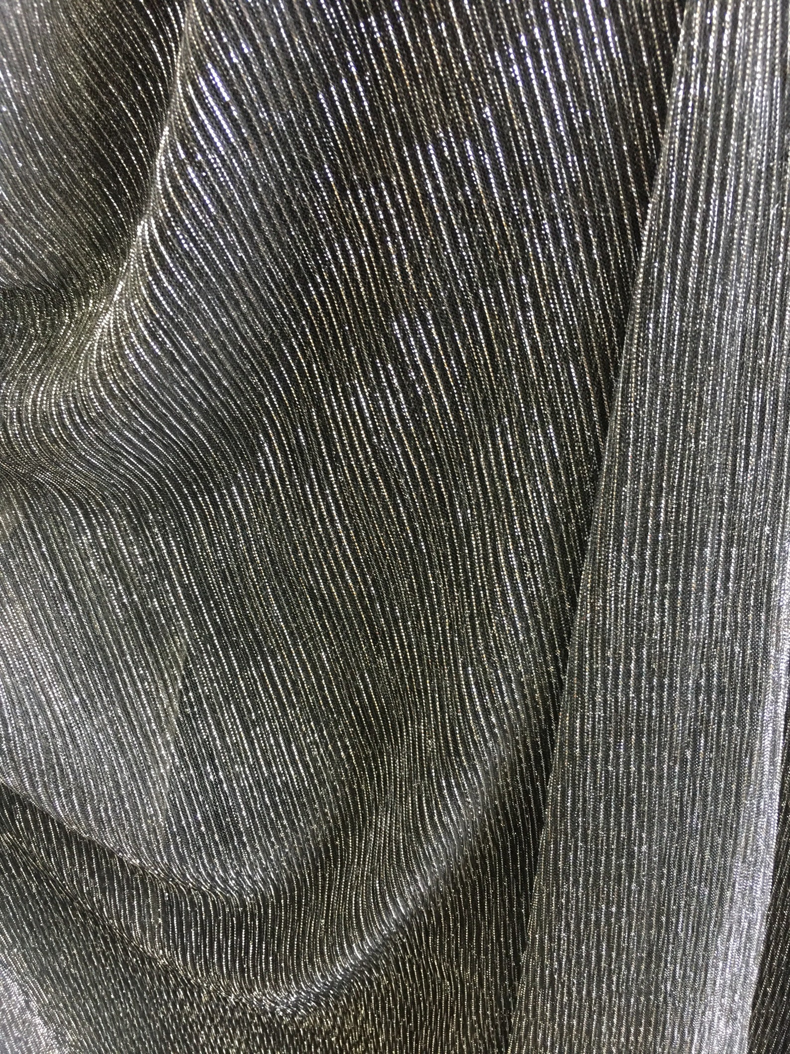 New Black/silver Metallic 4way Stretch Mesh Fabric 60 Etsy