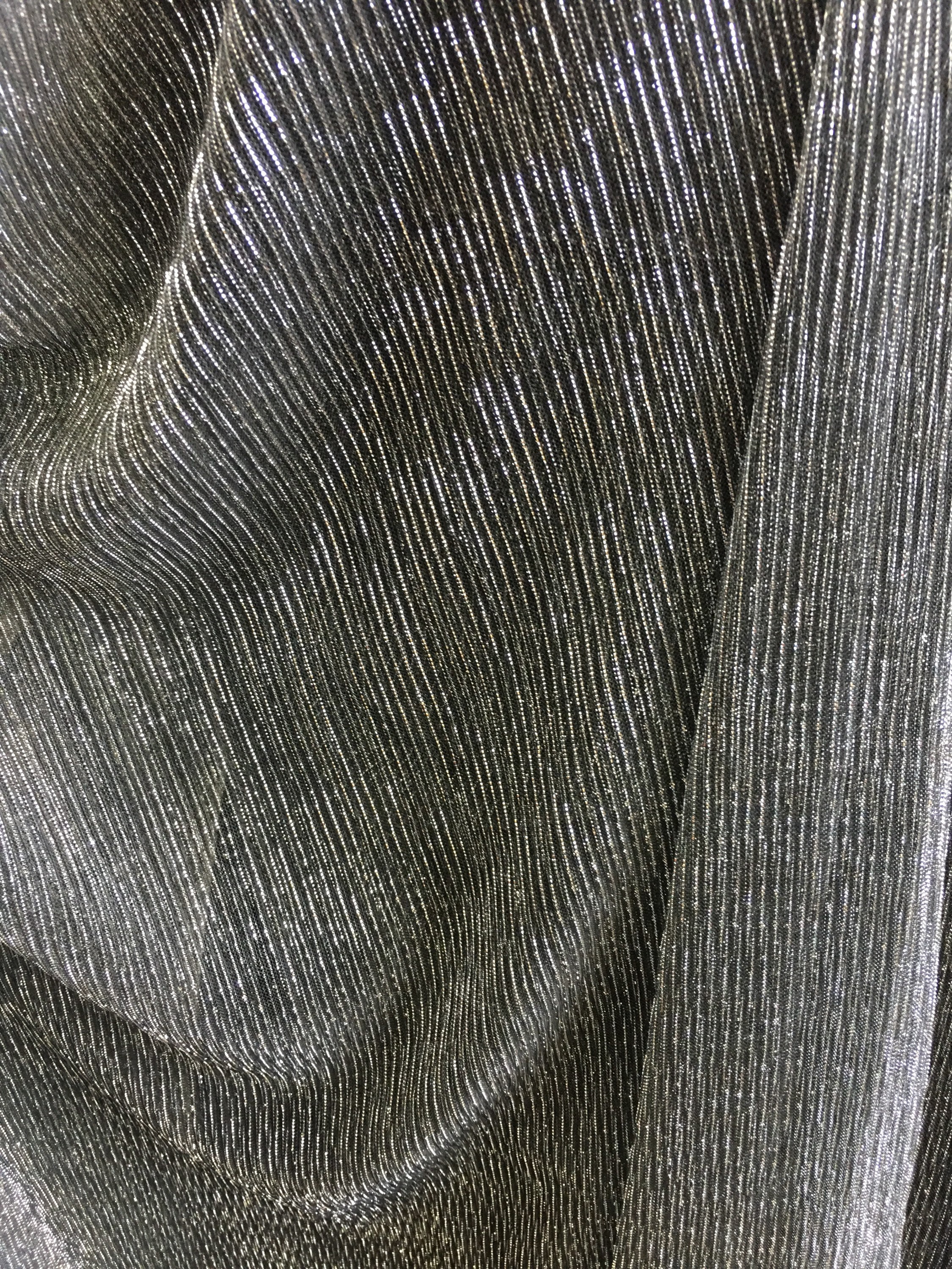 New black/silver metallic 4way Stretch mesh fabric 60 Etsy