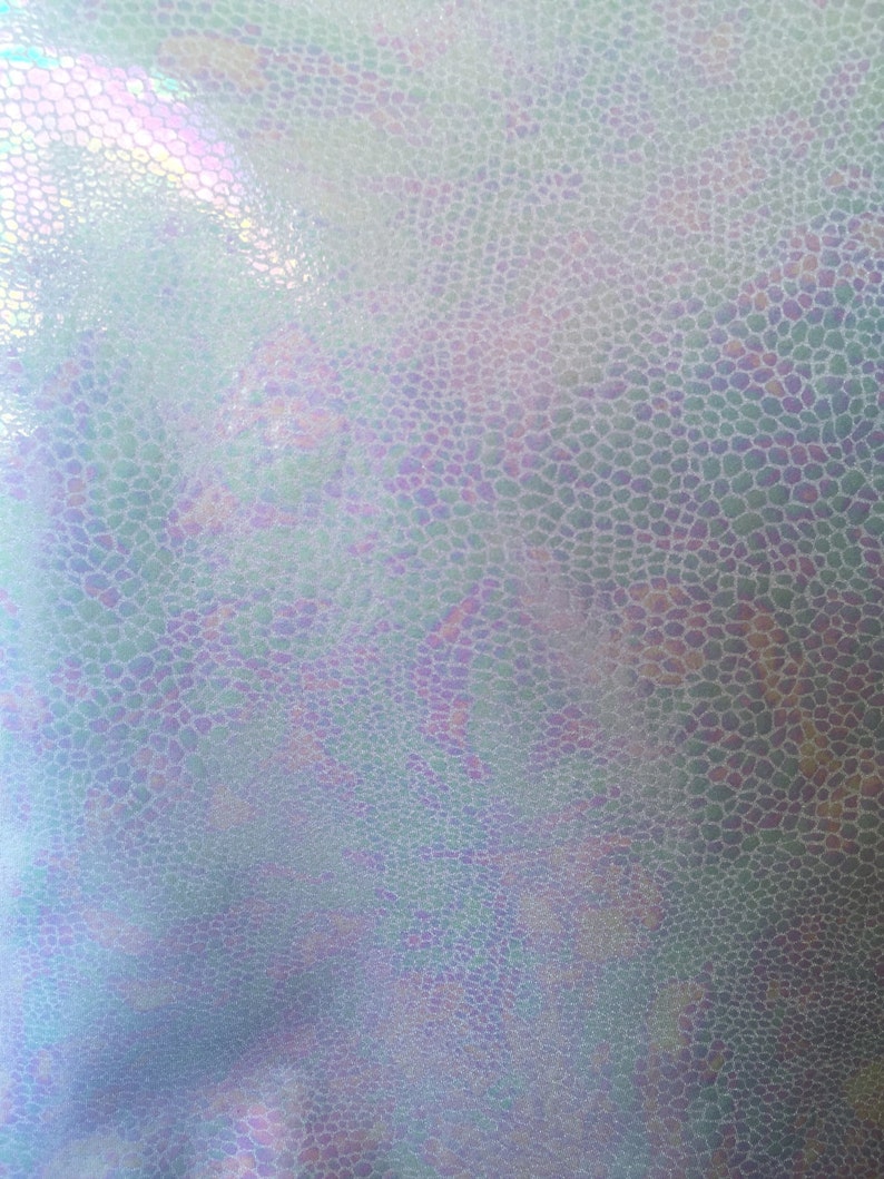 Iridescent two tone whitepink reptile skin nylon spandex 4 way stretch fabric by the yard