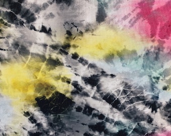 Tie Dye Ribbed Nylon Spandex Fabric: 4-Way Stretch, 60" Wide