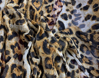 Cheetah Print Mesh Fabric, 4-Way Stretch, 60" Wide, Sold by the Yard