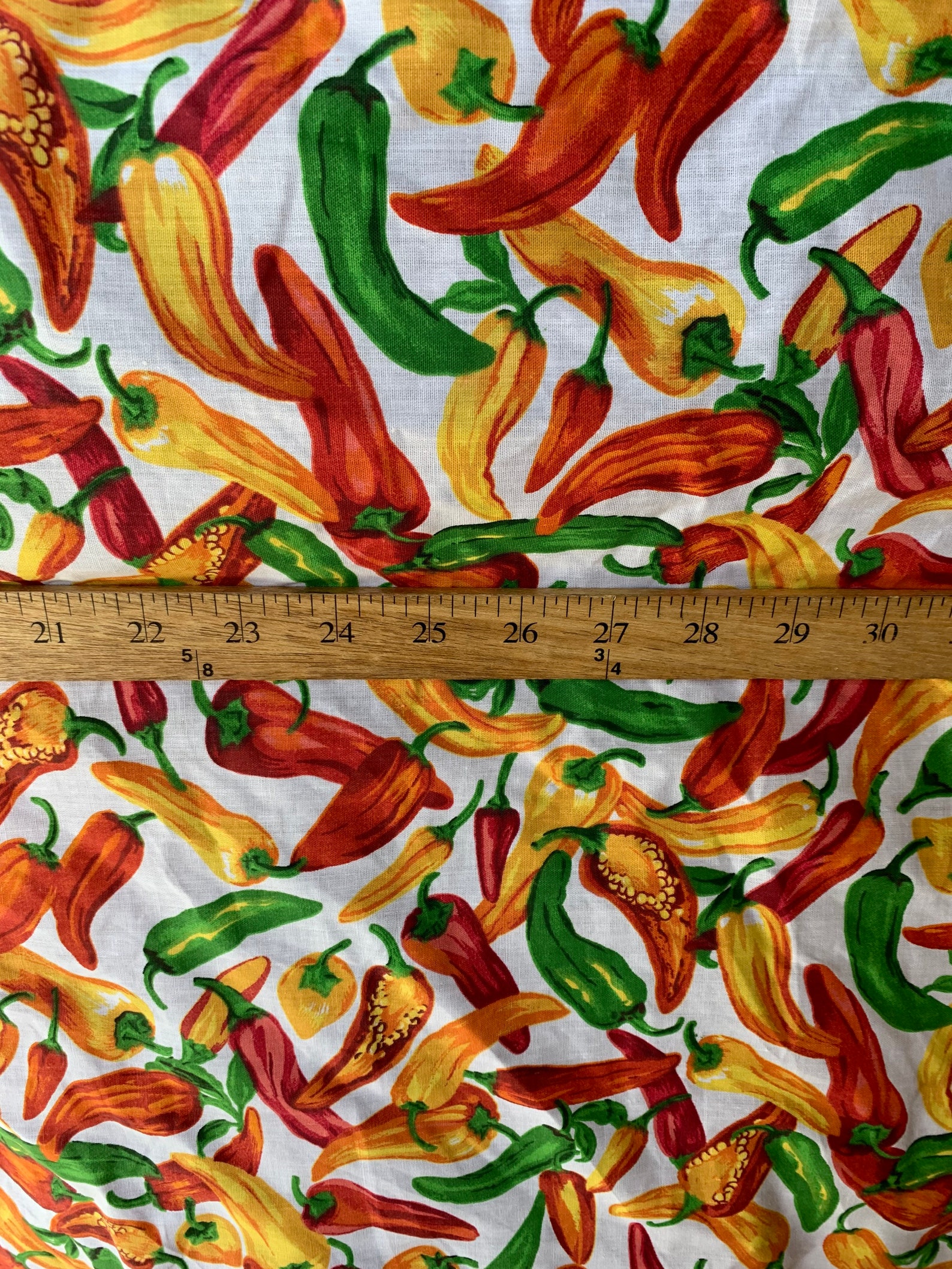 Jalapeños all over print print on white poly Cotton fabric Etsy