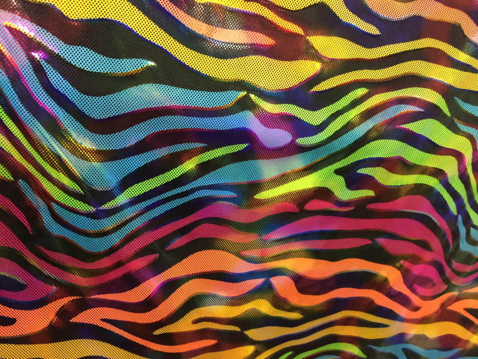 Tie Dye Zebra Hologram Spandex Blue/green/pink/yellow Sold by Etsy