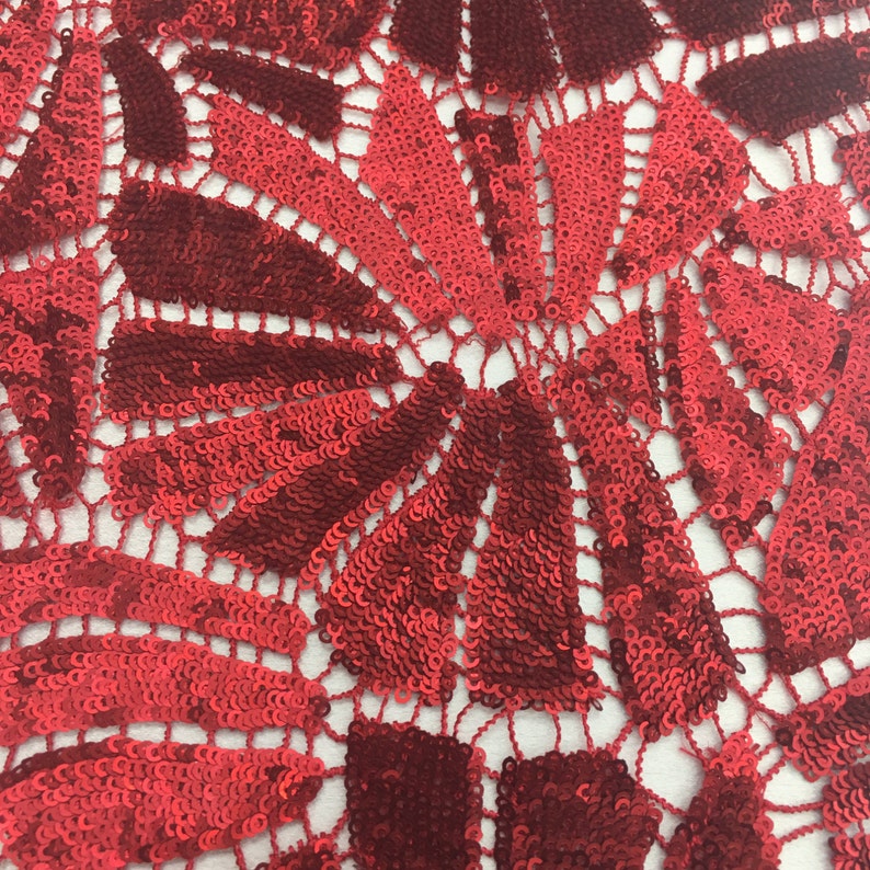 Red Geometric High End Celebrity Sequins Fabric Sold by the - Etsy