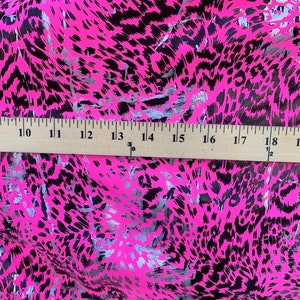 Neon Pink Leopard Animal Print Black/silver All Over Foil - Etsy