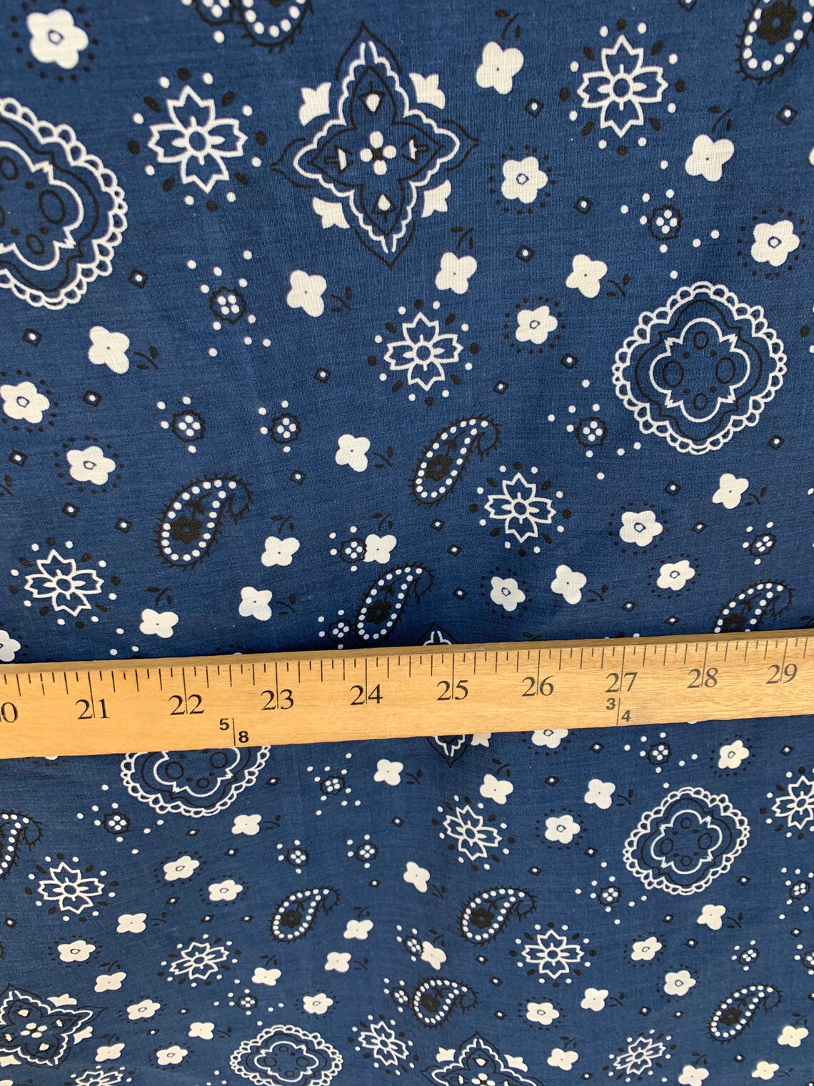 Cotton navy blue bandana print fabric for face masks nice Etsy