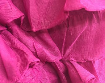 2" ruffle fabric fuchsia color 54" ich sold by yard