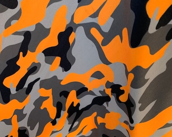 camouflage print with beautiful bright colors on 4 way stretch soft nylon spandex fabric 60" inch sold by the yard {la20fabrics}