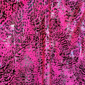 Neon Pink Leopard Animal Print Black/silver All Over Foil - Etsy