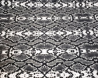 Monochromatic Snake Skin Print 4-Way Spandex Fabric – 58/60" Wide