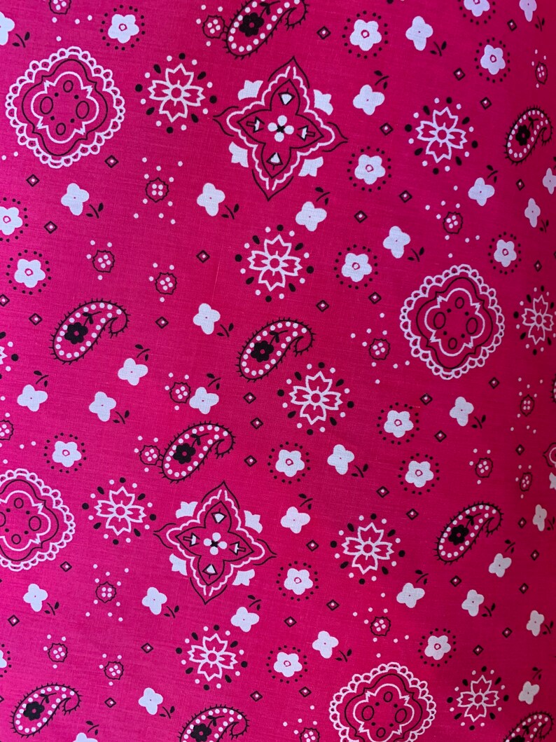 Pink Bandana Paisley Print on 100 Cotton Fabric for Face Etsy