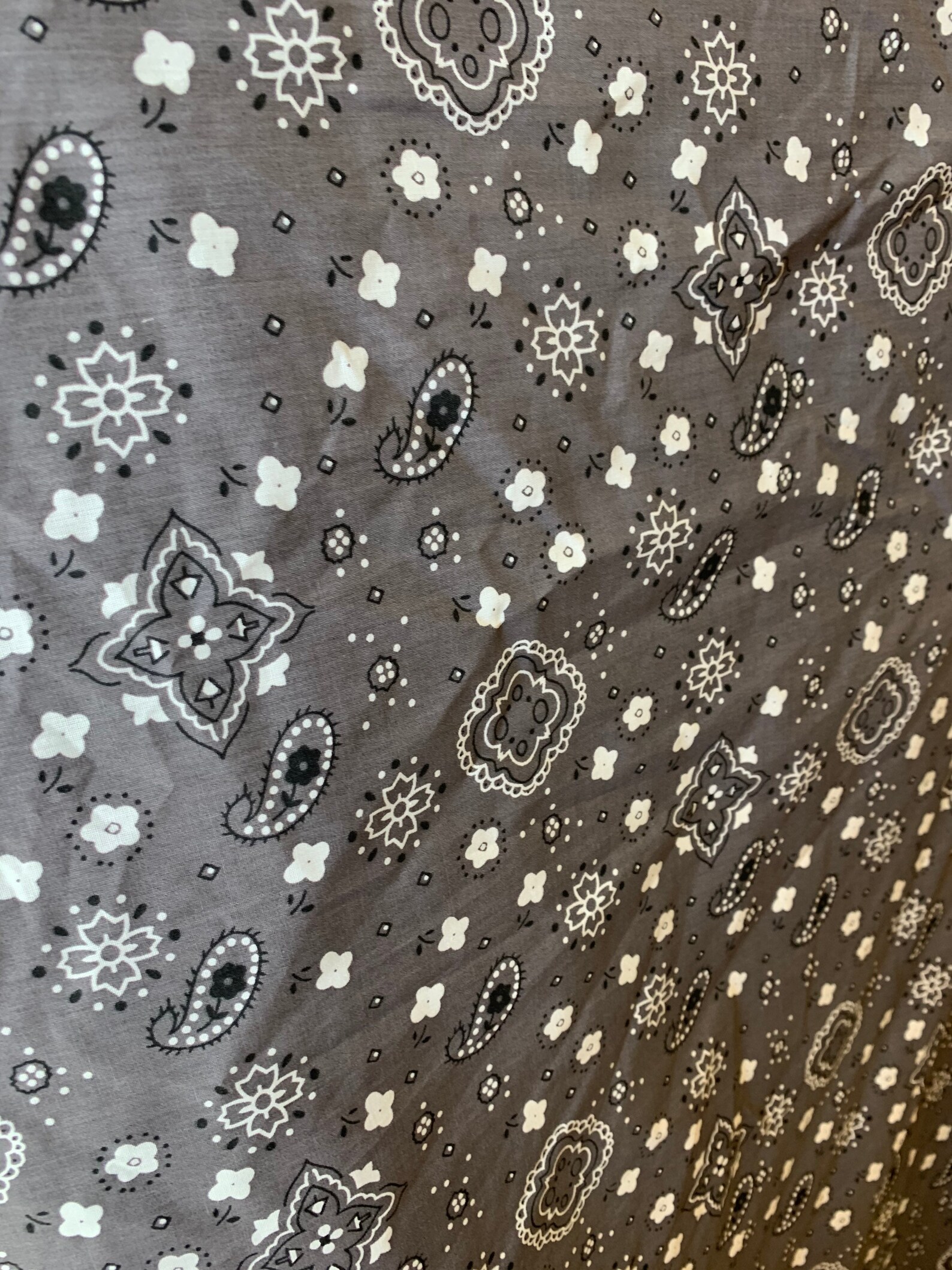 100 Cotton grey bandana print fabric for face masks nice Etsy