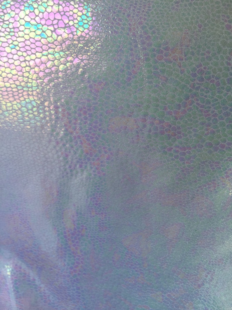 Iridescent two tone whitepink reptile skin nylon spandex 4 way stretch fabric by the yard