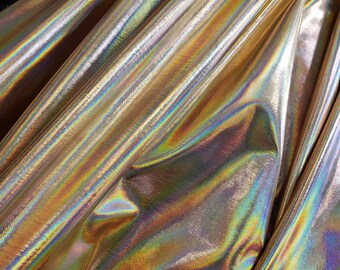 Iridescent Foil on 60" inch Spandex Fabric, Sold by the Yard. 8 Colors Available.