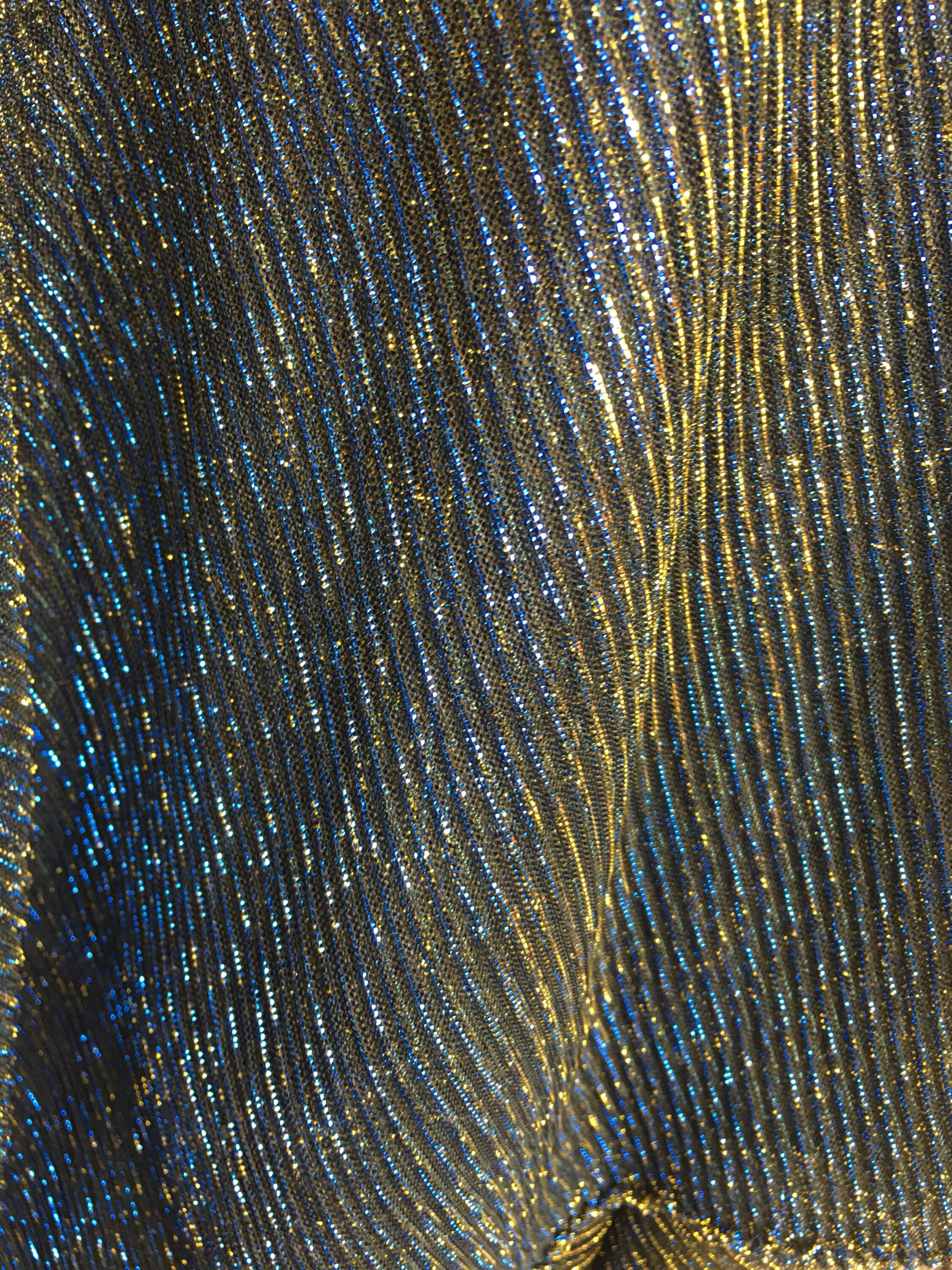 New Black/royal Blue/gold Metallic 4way Stretch Mesh Fabric - Etsy