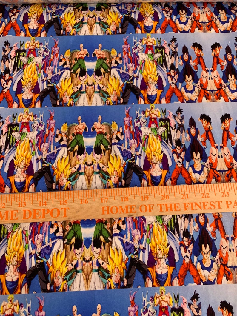 100 cotton dragon ball z print fabric for face masks fabric Etsy