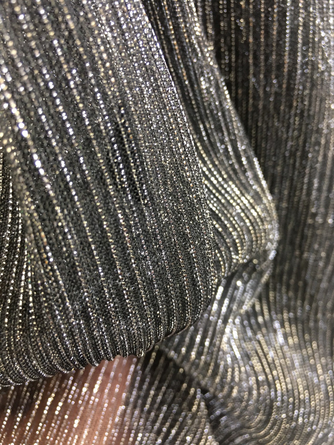 New Black/silver Metallic 4way Stretch Mesh Fabric 60 - Etsy