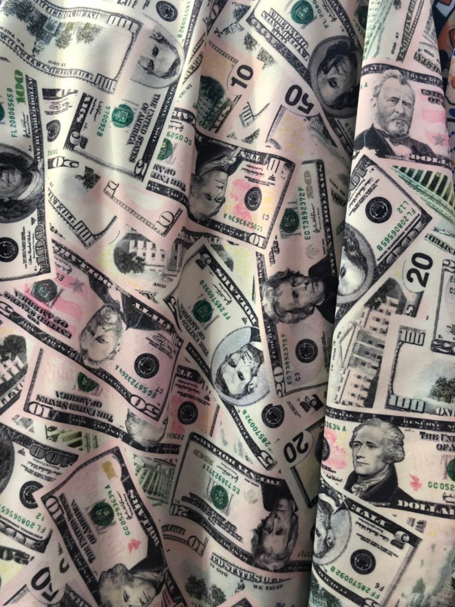 Multi Dollar Money Print Fabric on Four Way Stretch Poly Etsy