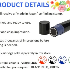 Personalized Japanese name stamp : Mount Fuji, Fuji san, fujiyama, mountain. Hanko, inkan, custom stamp, japan tradition, kanji name, unique image 5