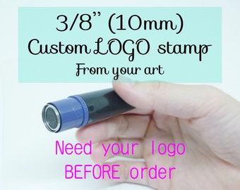 Small custom LOGO stamp, tiny self-inking stamp, business logo, custom branding stamp, loyalty stamp, frequent shopper, reward stamp, 3/8"