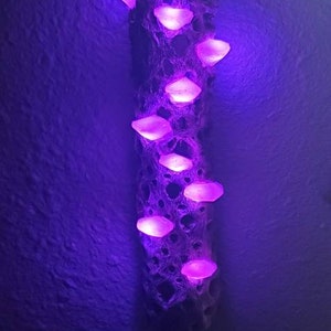 Handmade Purple Wall Hanging Cholla LED Mushroom Lamp (13-15" tall)