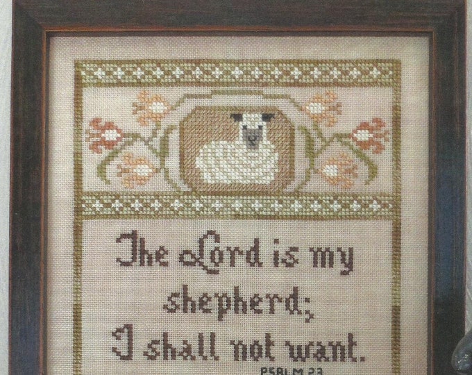 Christian Counted Cross Stitch Pattern MY SHEPHERD Psalm 23 5 1/8 X 8.