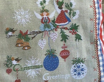 Christmas Cross Stitch Pattern CHRISTMAS GREETINGS from Lilli Violette - Christmas Angels - Ornaments - Holiday Stitching